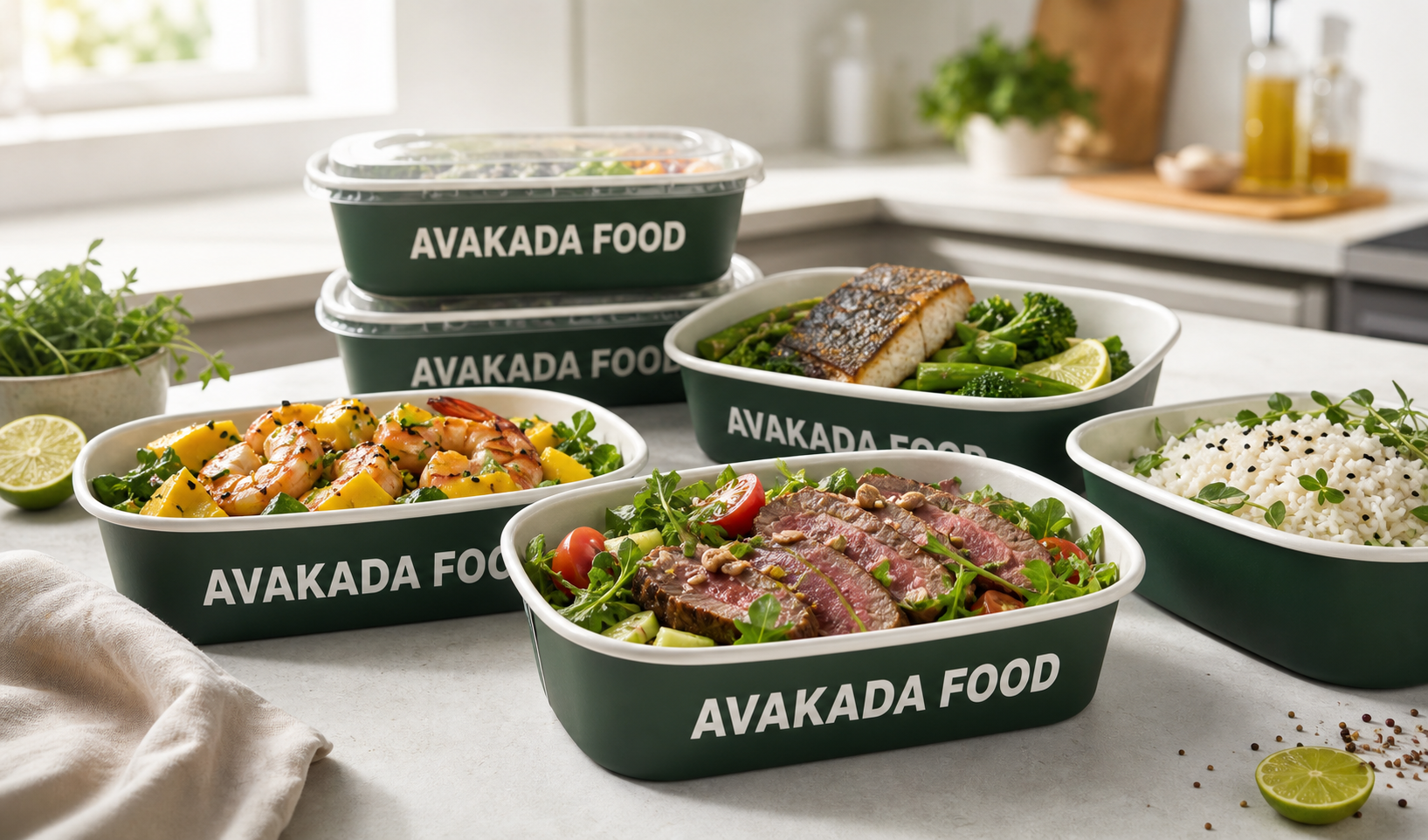 Контейнеры AVAKADA FOOD с готовыми блюдами